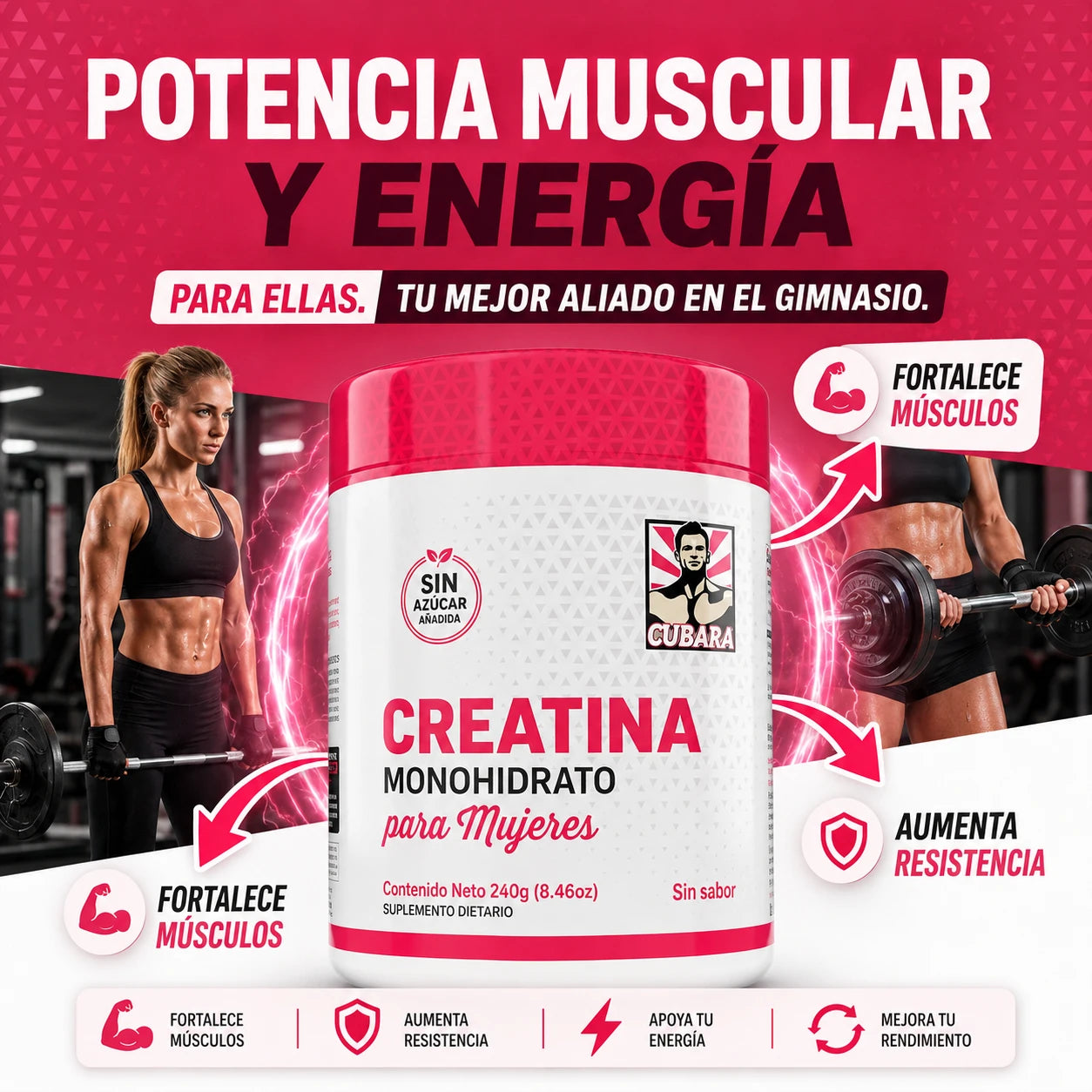 La creatina femenina que impulsa tu fuerza y recuperación