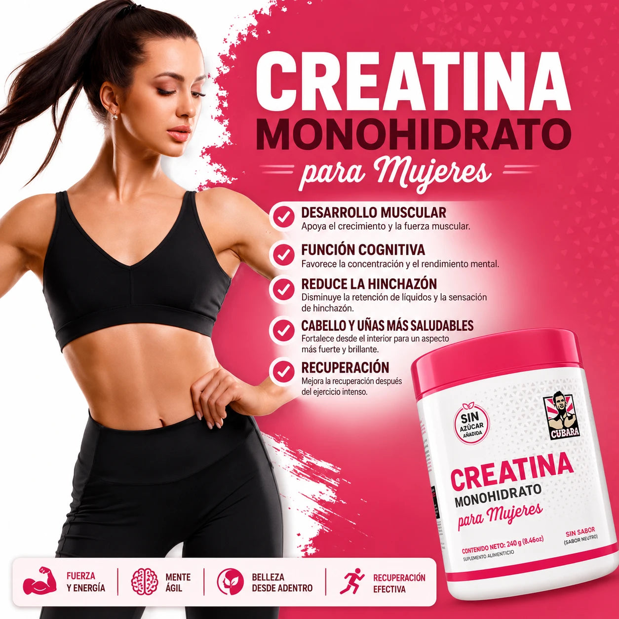 La creatina femenina que impulsa tu fuerza y recuperación