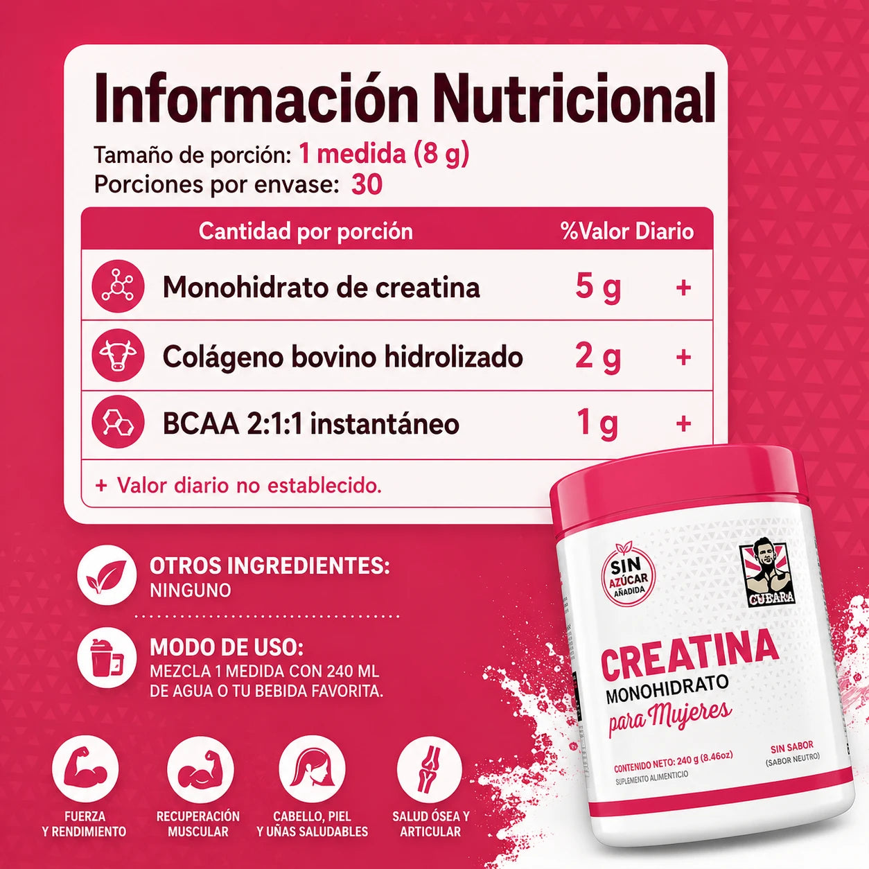 La creatina femenina que impulsa tu fuerza y recuperación